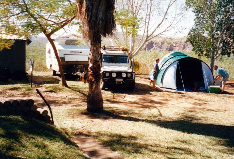 Resize of 06-09-2002 02 Lake Julius camp by sheer drop