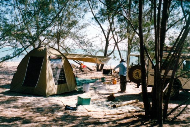 Resize of 08-24-2002 01our camp at Wollogorang beach.jpg