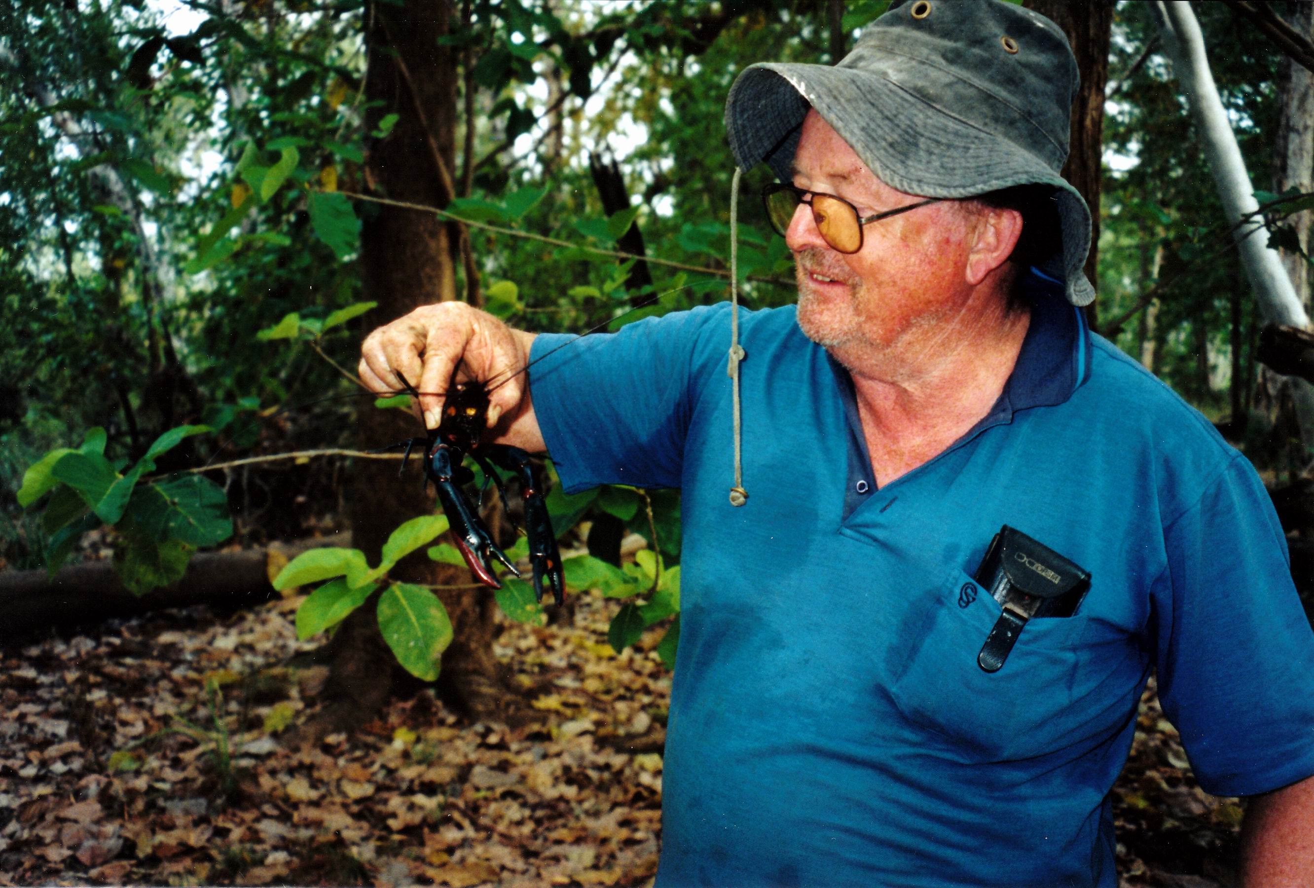 Resize of 09-20-2003 03 John with redclaw yabby.jpg