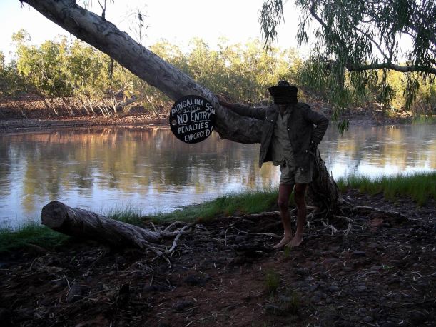 Resize of 05-15-2005 01a Owen and My Sign Placed at the Calvert Crossing.jpg