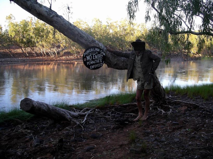 Resize of 05-15-2005 01a Owen and My Sign Placed at the Calvert Crossing.jpg